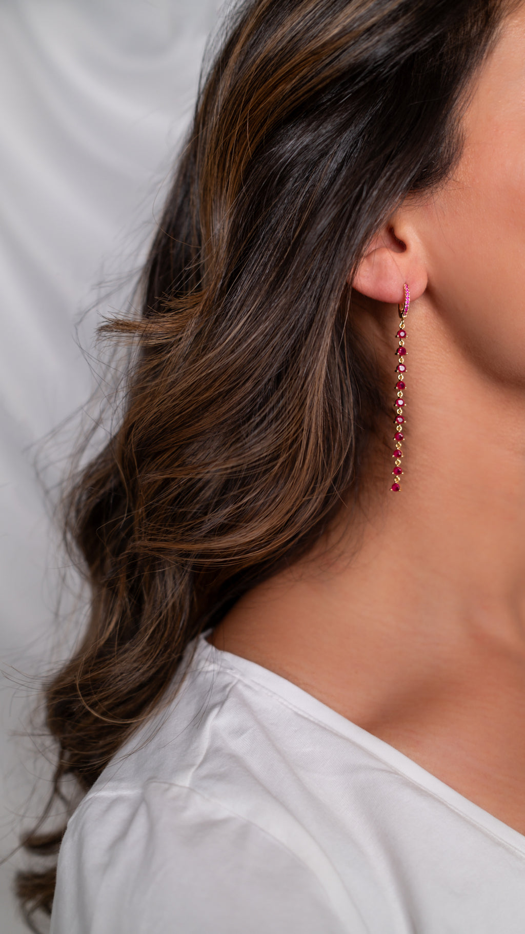 ruby drop earrings